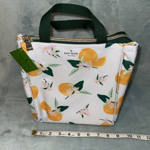 kate spade White and Green Lunch Tote Bag with Citrus Print - Picture 10 of 12